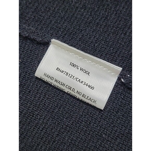 Eileen Fisher Open Cardigan S Black Wool Kniy Lightweight Asymmetrical Preppy - Picture 6 of 12